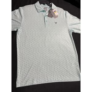 Callaway Opti Dri Golf Polo Shirt Men’s Medium Light Aqua Callaway Print NWT